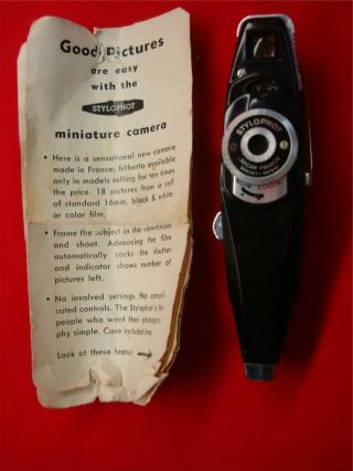 Stylophot Vintage 16mm Film Sub - Minature Spy Camera - Interesting And Unusual
