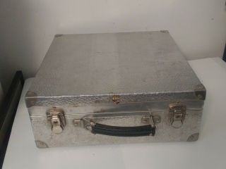 Vintage LINHOF Camera Trunk Case Hammered Aluminum 16 x 16 x 6 West Germany 2