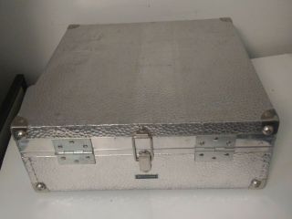 Vintage LINHOF Camera Trunk Case Hammered Aluminum 16 x 16 x 6 West Germany 3