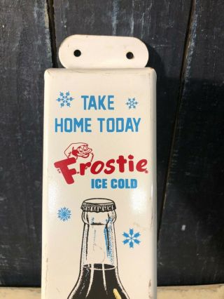 Vintage Frostie Root Beer Bottle Elf Logo Metal Advertising Door Push Sign 2