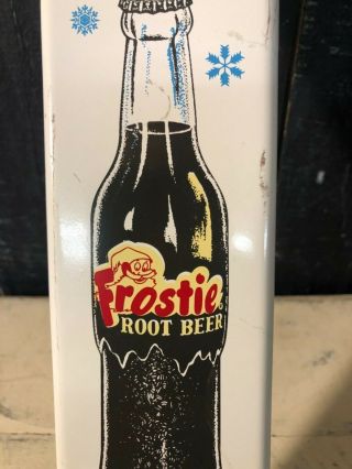 Vintage Frostie Root Beer Bottle Elf Logo Metal Advertising Door Push Sign 3