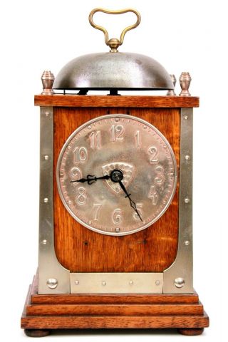Antique Liberty Co Arts And Crafts German Alarm Jugendstil Clock Circa 1900