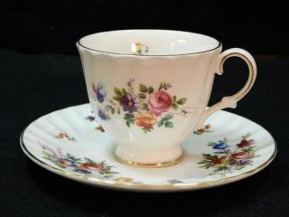 Vintage Set Of 12 Minton " Marlow " Demi Tasse Cups And Saucers Wreath Mark