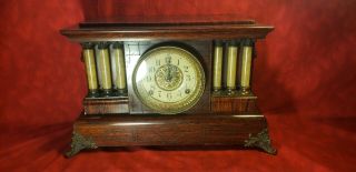 Antique Seth Thomas 6 Full Column Adamantine Mantle Clock Exceptional Cosmetics