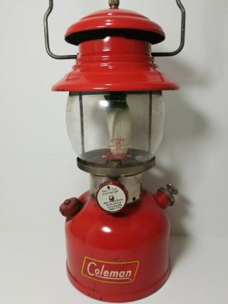 Vintage Coleman Model 200a Red Sunshine Of The Night Lantern 1961