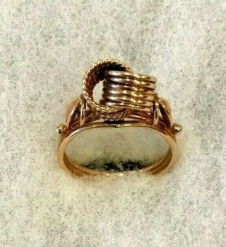 Vintage Soviet Marked 14 Kt.  Gold Knot Ring Size 8 1/4 To 8 1/2 - 4.  9 Grams