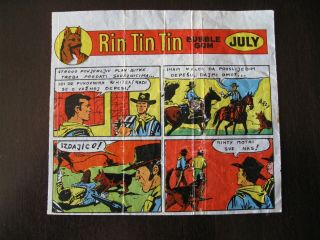Vintage Chewing Bubble Gum Wrapper Rin Tin Tin