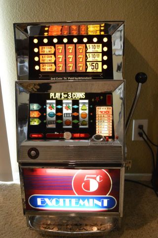 Vintage Bally 1968 Mdl 831h Las Vegas Nickel Slot Machine Restored Fully