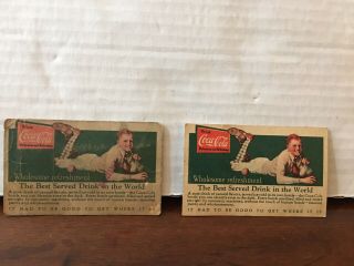 2 Rare 1920’s Coca - Cola Bottling Co.  (thomas) Bottle Of Coke Promotion