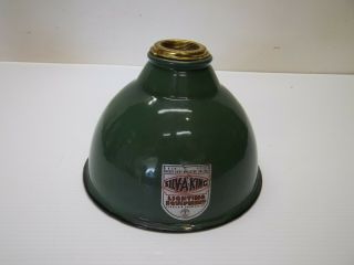 Vintage Silv - A - King 7 " Porcelain Enamel Gas Station Light Shade Green W/white