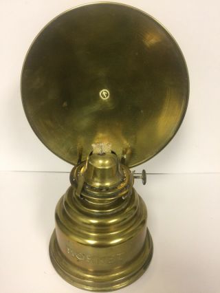 Antique Hornet Brass Reflector Oil Lamp England - Hand Held Or Wall Mount