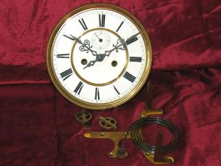 A Delightful Gustav Becker Vienna Clock Movement & Enamel Dial