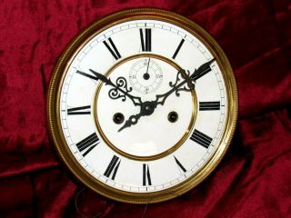 A Delightful Gustav Becker Vienna Clock Movement & Enamel Dial 2