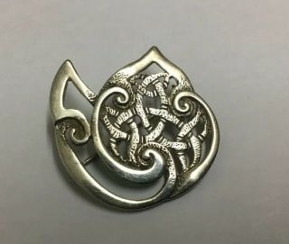 Vintage Sterling Silver Celtic Brooch Pin By Ola Gorie