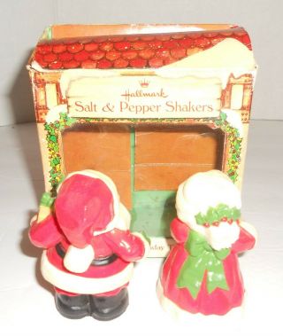Hallmark Christmas Pixie Mr & Mrs Claus Salt & Pepper Shakers S&P Boxed 2