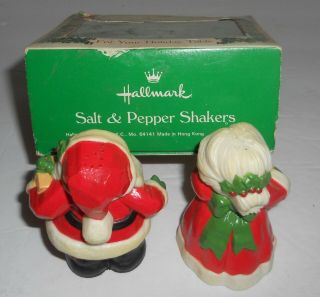 Hallmark Christmas Pixie Mr & Mrs Claus Salt & Pepper Shakers S&P Boxed 3
