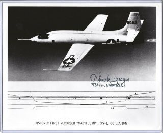 Chuck Yeager Signed X - 1 Bell B&w Glossy Vintage Photo
