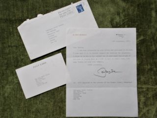 John Betjeman Signed Letter 1973 With Envelope And Card From John Murray