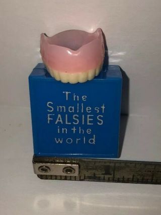 Vintage Gag Gift Smallest Falsies In The World False Tiny Teeth With Case