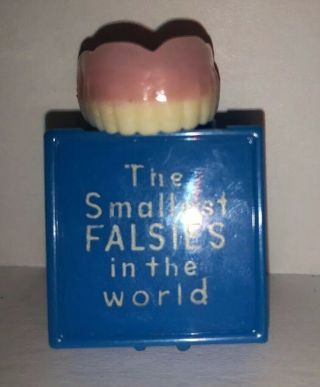 Vintage Gag Gift Smallest Falsies In The World False Tiny Teeth With Case 2