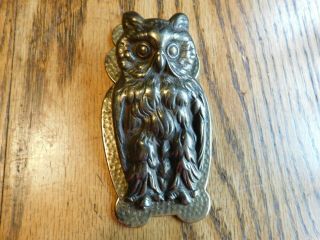 Vintage Antique Judd Cast Iron Bronze Great Horned Owl Desk Paper Clip / Holder