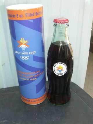 2002 Coca - Cola Olympic Winter Games Salt Lake City 8oz Bottle W/tube