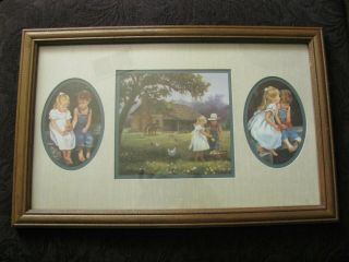 Denim Days Home Interiors Framed Matted Pictures Of Debbie And Danny 22 X 14