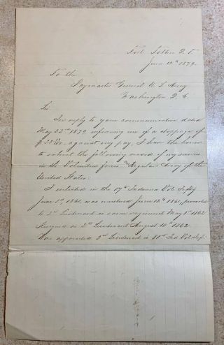 7th Cavalry Survivor Edward G.  Mathey Signed 1879 Letter