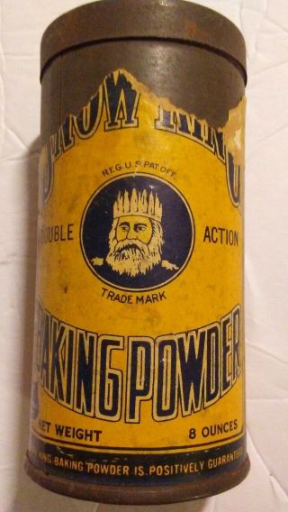 Vintage 1930s Snow King Baking Powder Tin Paper Advertising Litho Label 8 Ounces