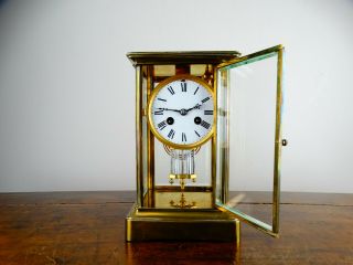 Antique French Four Glass Crystal Mantel Clock Striking Regulator by Vincenti 3