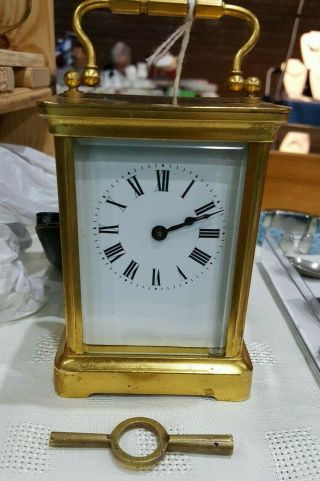 Antique French Travel Brass Carriage Clock By Duverdrey & Bloquel C1910 In Gwo