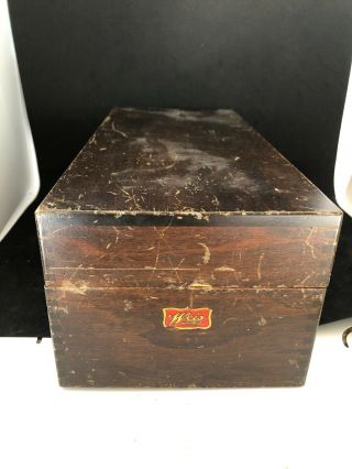 Vintage Weis Dovetailed Wood Recipe/index Card Box 1353lx