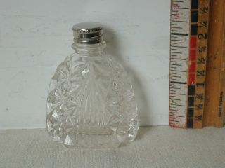Vintage Paris Art Deco Perfume Bottle With A Silver Cap