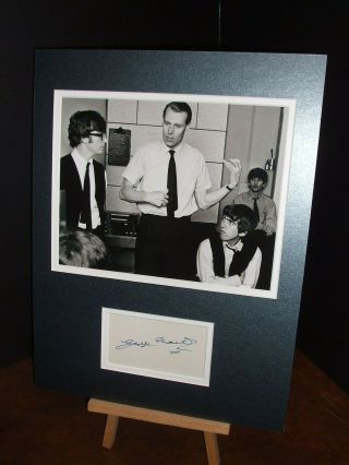 George Martin The Beatles Authentic Signed Autograph Display Uacc