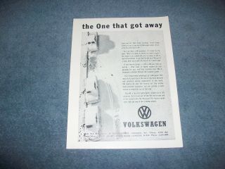 1963 Volkswagen Bug Vintage Ad " The One That Got Away " Vw Beetle