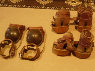 Leather Horse Skid Boots - 3 Pair