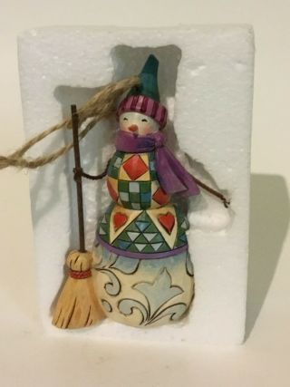 Jim Shore Snowman with a Broom Hanging Ornament 2