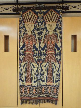 Vintage - Hand - Loomed - Sumba Island,  Heavy Hand Spun,  Cotton Ikat Tapestry