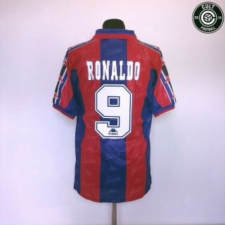 Ronaldo 9 Barcelona Vintage Kappa Home Football Shirt Jersey 1996/97 (s) (m) R9