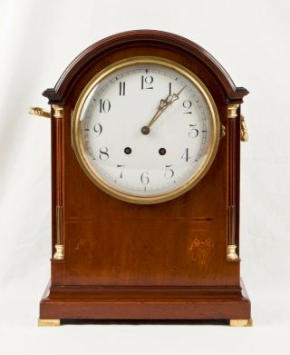 Inlaid Mahogany Striking Bracket Clock @ 1900 Black,  Starr,  & Frost Large Fancy