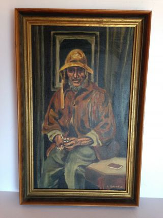 Antique Vtg Signed Artist L.  Hanewald Oil On Canvas Painting Framed