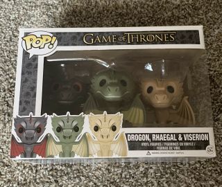 Dragon 3 - Pack Drogon Rhaegal Viserion Game Of Thrones Funko Pop With Protector