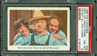 1959 Fleer The 3 Stooges 76 Now You Know Where We Got All That Corn Psa 8,