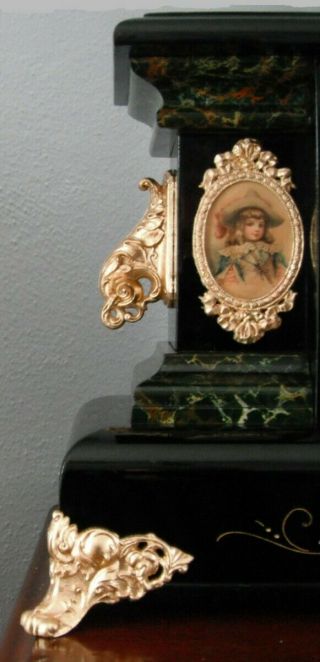 Old Antique Sessions Black Mantel Shelf Clock Fauntleroy 1905 Fully Restored 3
