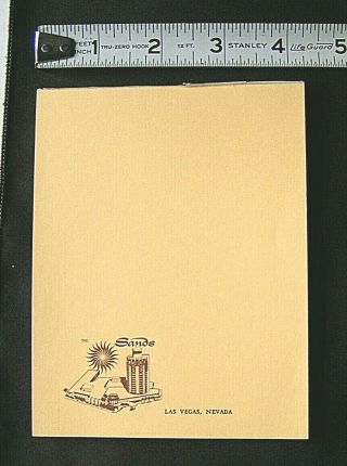 Sands Hotel Las Vegas Rare Vintage 1970 ' s Small Notepad 21 Pages 4 1/4 