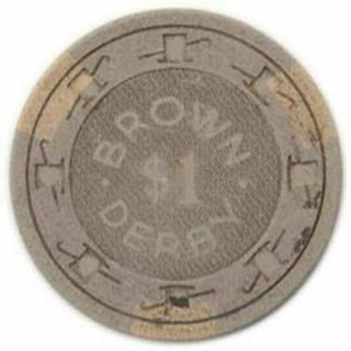 Brown Derby $1 Casino Chip Las Vegas Nevada H&c Mold 1970