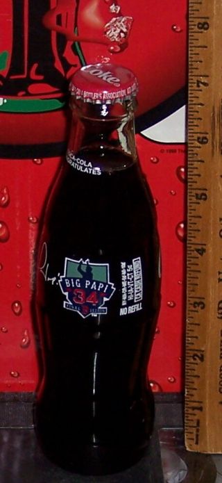 2016 Boston Red Sox David Ortiz Big Papi Final Season 8 Oz Coca Cola Bottle