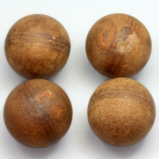 Vtg 4 Old Skeeball Wooden Balls From Skee Ball Arcade Game 3 " Worn W/ Stains Bin