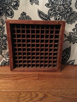 Vintage Primitive Wooden Box Wall Hanging W/ Compartments Craft,  Office,  Spices