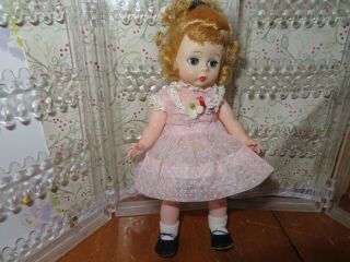 Vintage 8 " Madame Alexander - Kins Alex Doll Bent Knee - Strung Pretty Dress